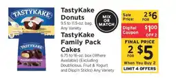 ShopRite TastyKake Donuts & Family Pack Cakes offer