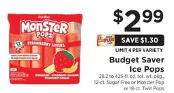 ShopRite Budget Saver Ice Pops offer