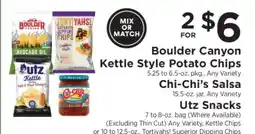 ShopRite Boulder Canyon Kettle Style Potato Chips, Chi-Chi’s Salsa, Utz Snacks offer