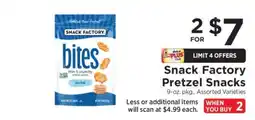 ShopRite Snack Factory Pretzel Snacks offer