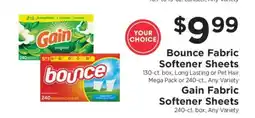ShopRite Bounce Fabric Softener Sheets / Gain Fabric Softener Sheets offer