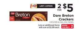 ShopRite Dare Breton Crackers offer