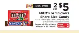 ShopRite M&M's or Snickers Share Size Candy offer