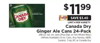 ShopRite Canada Dry Ginger Ale Cans 24-Pack offer