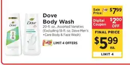ShopRite Dove Body Wash offer