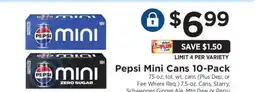 ShopRite Pepsi Mini Cans 10-Pack offer
