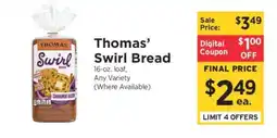 ShopRite Thomas' Swirl Bread offer