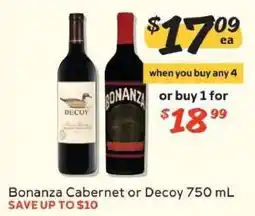 Winn Dixie Bonanza Cabernet or Decoy offer