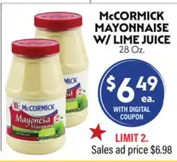 La Chiquita Food Market McCormick Mayonnaise W/ LIME JUICE offer