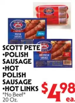 La Chiquita Food Market SCOTT PETE • POLISH SAUSAGE • HOT POLISH SAUSAGE • HOT LINKS offer