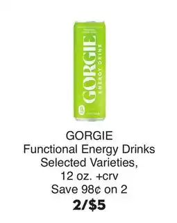 Bristol Farms GORGIE Functional Energy Drinks offer