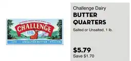 Bristol Farms Challenge Dairy BUTTER QUARTERS offer