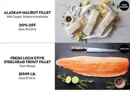 Bristol Farms ALASKAN HALIBUT FILLET, FRESH LOCH ETIVE STEELHEAD TROUT FILLET offer