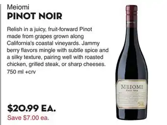 Bristol Farms Meiomi PINOT NOIR offer