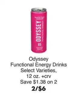 Bristol Farms Odyssey Functional Energy Drinks offer
