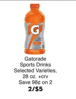 Bristol Farms Gatorade Sports Drinks offer