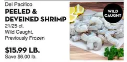 Bristol Farms Del Pacifico PEELED & DEVEINED SHRIMP offer