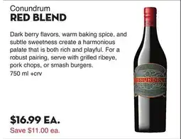 Bristol Farms Conundrum RED BLEND offer