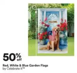 Michaels Red, White & Blue Garden Flags by Celebrate It offer