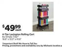 Michaels 4-Tier Lexington Rolling Cart offer