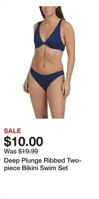 TJ Maxx Deep Plunge Ribbed Two-piece Bikini Swim Set offer