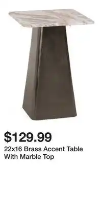 TJ Maxx 22x16 Brass Accent Table With Marble Top offer