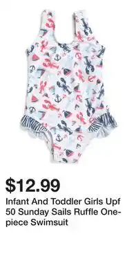 TJ Maxx Infant And Toddler Girls Upf 50 Sunday Sails Ruffle One-piece Swimsuit offer