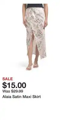 TJ Maxx Alaia Satin Maxi Skirt offer