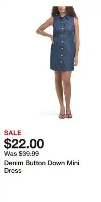 TJ Maxx Denim Button Down Mini Dress offer