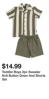 TJ Maxx Toddler Boys 2pc Sweater Knit Button Down And Shorts Set offer