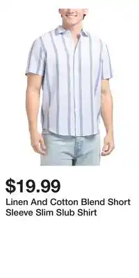 TJ Maxx Linen And Cotton Blend Short Sleeve Slim Slub Shirt offer