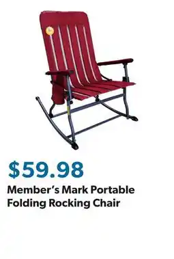 Sam's Club Member's Mark Portable Folding Rocking Chair offer