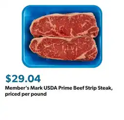 Sam's Club Member's Mark USDA Prime Beef Strip Steak, priced per pound offer