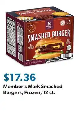 Sam's Club Member's Mark Smashed Burgers, Frozen, 12 ct offer