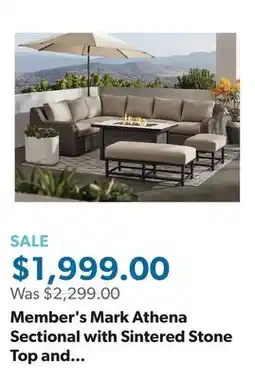 Sam's Club Member's Mark Athena Sectional with Sintered Stone Top and Sunbrella Fabric, 7pc offer