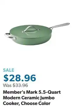 Sam's Club Member's Mark 5.5-Quart Modern Ceramic Jumbo Cooker, Choose Color offer
