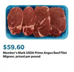 Sam's Club Member's Mark USDA Prime Angus Beef Filet Mignon, priced per pound offer