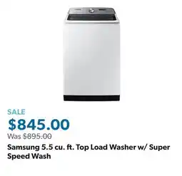 Sam's Club Samsung 5.5 cu. ft. Top Load Washer w/ Super Speed Wash offer