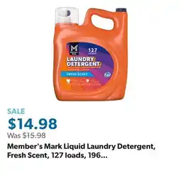 Sam's Club Member's Mark Liquid Laundry Detergent, Fresh Scent, 127 loads, 196 fl. oz offer