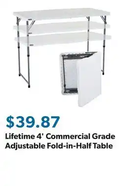 Sam's Club Lifetime 4' Commercial Grade Adjustable Fold-in-Half Table offer