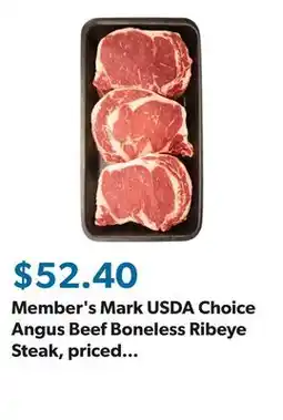 Sam's Club Member's Mark USDA Choice Angus Beef Boneless Ribeye Steak, priced per pound offer
