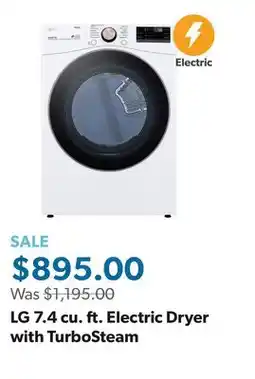 Sam's Club LG 7.4 cu. ft. Electric Dryer with TurboSteam offer