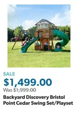 Sam's Club Backyard Discovery Bristol Point Cedar Swing Set/Playset offer