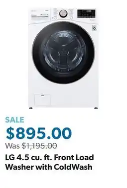 Sam's Club LG 4.5 cu. ft. Front Load Washer with ColdWash offer