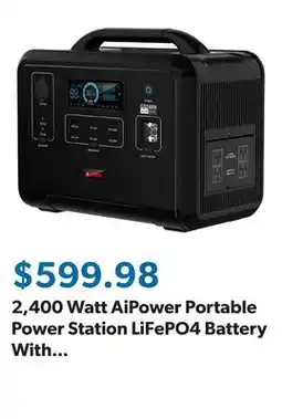 Sam's Club 2,400 Watt AiPower Portable Power Station LiFePO4 Battery With Rapid Charge Technology (GS2400i) offer