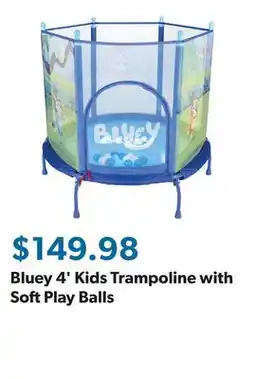 Sam's Club Bluey 4' Kids Trampoline with Soft Play Balls offer