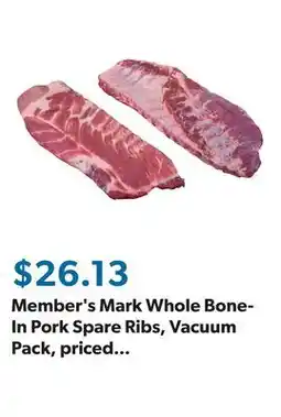 Sam's Club Member's Mark Whole Bone-In Pork Spare Ribs, Vacuum Pack, priced per pound offer