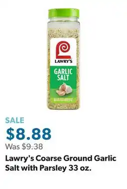 Sam's Club Lawry's Coarse Ground Garlic Salt with Parsley 33 oz offer