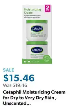Sam's Club Cetaphil Moisturizing Cream for Dry to Very Dry Skin , Unscented (16 oz., 2 pk.) offer