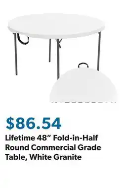 Sam's Club Lifetime 48 Fold-in-Half Round Commercial Grade Table, White Granite offer